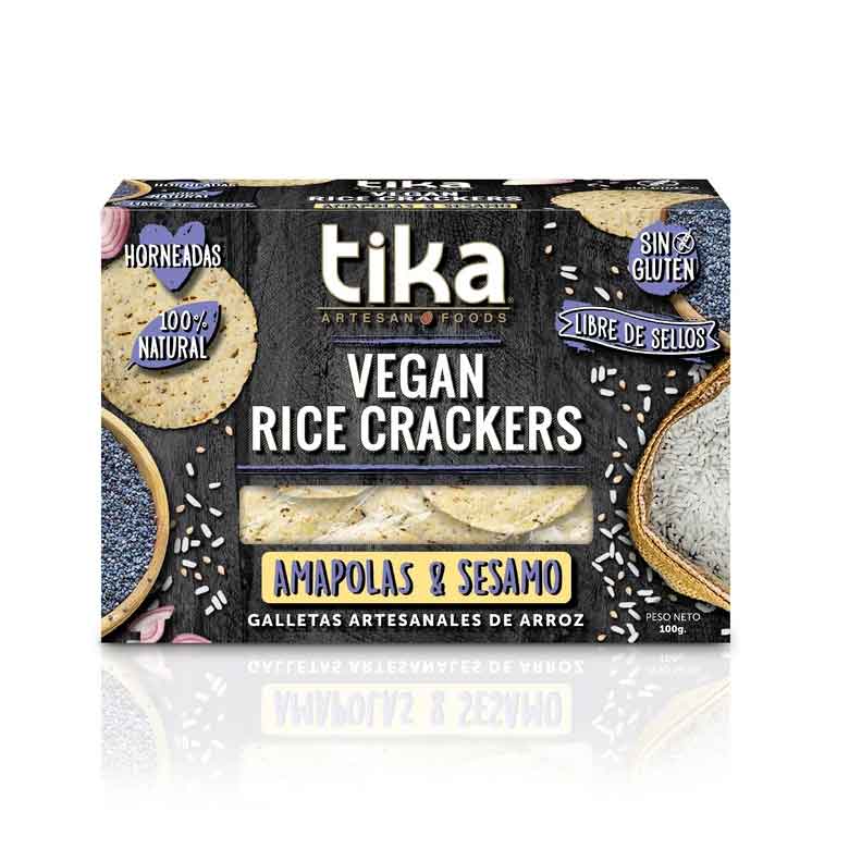 Vegan Rice Crackers Amapolas & Sésamo 100 gr, Chiloé